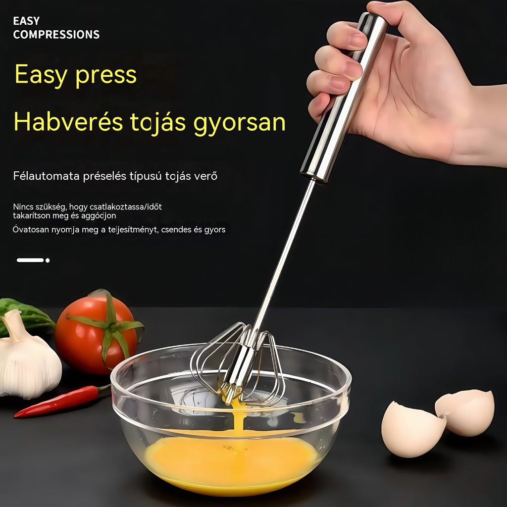 【Féláron】【3 darabos készlet】Rozsdamentes acél félautomata tojáshabverő