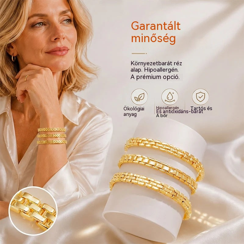 【50% KEDVEZMÉNY!】Geometrikus szemekből álló karkötő: minimalista, modern és finom. Tökéletes mindennapi viseletre vagy visszafogott kiegészítőként. Kényelmes és sokoldalú