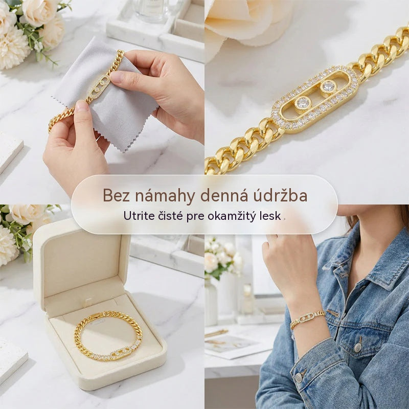 【50% kedvezmény!】 Női arany karkötő cirkóniával