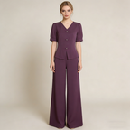 【Korlátozott ideig 50% kedvezmény!】【M-5XL】 Tavaszi divatos jégselyem női szett – Felső + bő szárú nadrág