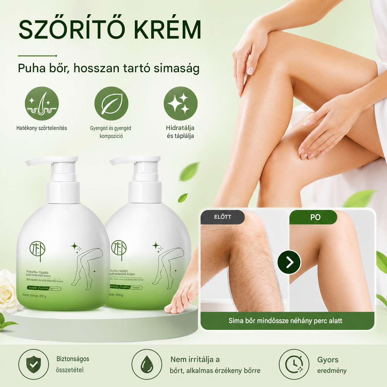 【Akció!】Gyengéd és bőrbarát szőrtelenítő készlet | Korlátozott ideig érvényes ajánlat