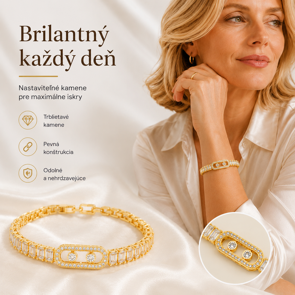 【50% kedvezmény!】 Női arany karkötő cirkóniával